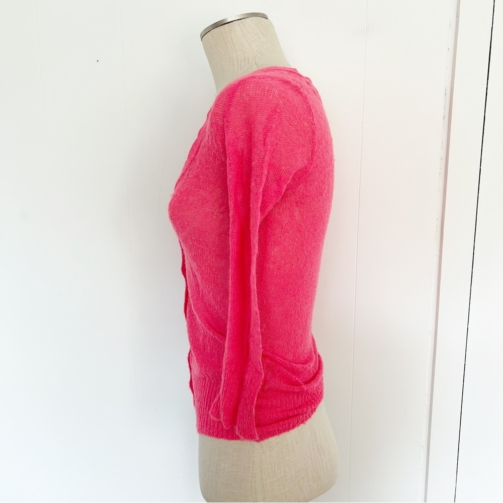 J. Crew Neon Pink Mohair Blend Cardigan Sweater XS - Picture 3 of 6